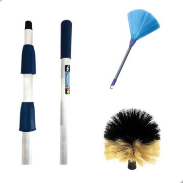 Imagem de Cabo Extensor 6 Metros Com Vassoura Teto forro gesso e Espanador de Mã