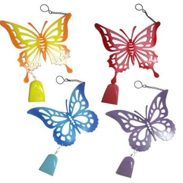 Imagem de Sino Dos Ventos de Ferro Pequeno Borboletas Para Jardim Com 6 (jard-43