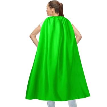 Imagem de Maklulu Adult Superhero Capes and Masks - Halloween Vampire Capes Superhero Party Capes Superhero Costume(Fluorescent Green-140cm)