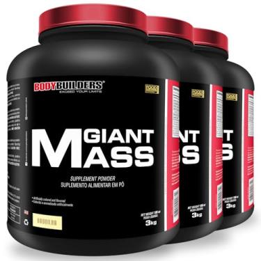 Imagem de Kit 3x Giant Mass 3kg - Bodybuilders (Médio, Baunilha)