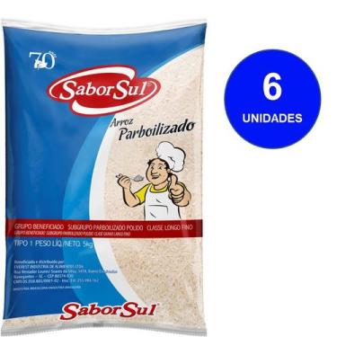 Imagem de Arroz Parboilizado Sabor Sul Tipo 1 5kg 6un