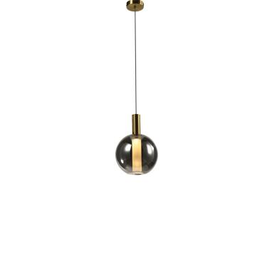 Imagem de PENDENTE SPIA MODERNO EM LED DOURADO E VIDRO FUMÊ Ø15x21CM