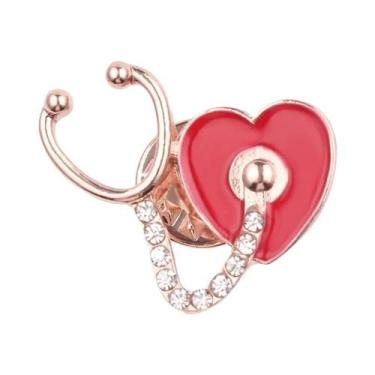 Imagem de Moda série médica metal esmalte broche estetoscópio masculino feminino