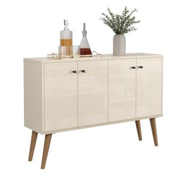 Imagem de Buffet Aparador 4 Portas Balcão Armário Multiuso Com Prateleiras (OFF WHITE)