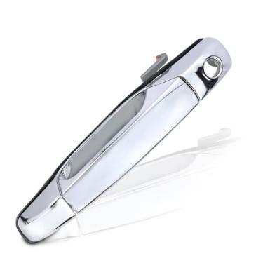 Imagem de Maçaneta externa cromada dianteira esquerda do lado do motorista compatível com Chevy Silverado Suburban Avalanche Tahoe 2007-2014, GMC Sierra Yukon, Cadillac Escalade substitui # 20828258, 22738721