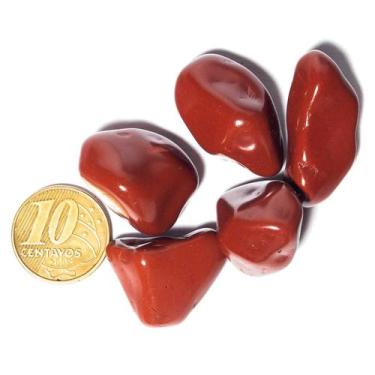Imagem de 05 Jaspe Vermelho Rolado Pedra Natural G 30 a 45mm Classe A - Cristais