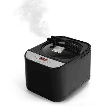 Imagem de PEEKO Vaporizador de sauna maior 4L, gerador de vapor de 1500 W, panela a vapor com controle remoto, copo de vapor, temporizador, 16 níveis, 19,6 cm x 32 cm x 23 cm,