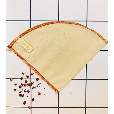 Imagem de Filtros de algodão orgânico reutilizável para filtro de café V60 (camada dupla) saco de filtro de café lavável para máquina de café e derramar sobre café (um pacote, camada dupla v60)