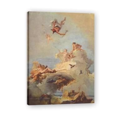 Imagem de Ride the clouds Giovanni Battista Tiepolo Impressão em tela – Obra-prima rococó barroca, pintura escolar de Veneza, pintura a óleo decorativa para galeria doméstica 70 x 98 cm