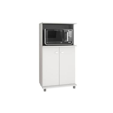 Imagem de Balcão Lavanderia Multiuso Bl-3307 C- 2 Portas E Nicho P- Microondas 60cm Branco - Tecn...