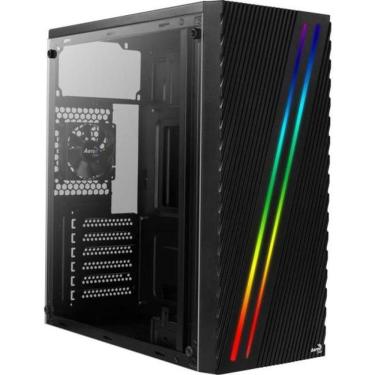 Imagem de Gabinete Gamer Aerocool Streak Preto Rgb Lateral Acrílico