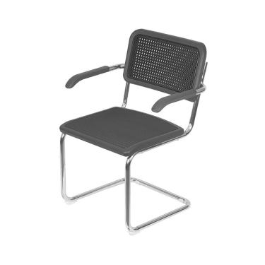 Imagem de Cadeira Or-1155 Polipropileno C Braço Base Cromada Or Design Preto