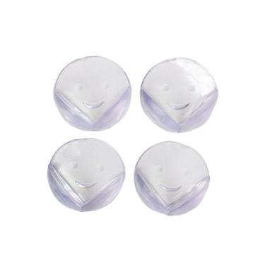 Imagem de Protetor De Quina Canto Móveis Cantoneira Silicone Proteção Bebê 4 Unidades Redondo