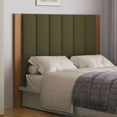 Imagem de Cabeceira Casal Estofada Tw194 Freijó/Verde - Dalla Costa