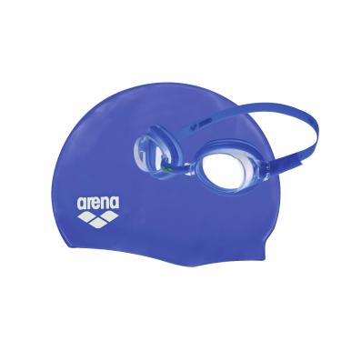 Imagem de arena Kit Natacao Infantil Pool Set Jr Com Oculos/ Touca Azul
