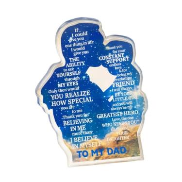 Imagem de MYCENSE Placa de acrílico, presente para pai, ornamento decorativo compacto, presente exclusivo, criativo e estiloso para o Dia dos Pais, decoração de mesa, Pai E Filho