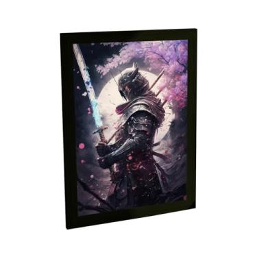 Imagem de Quadro Decorativo Anime Samurai Katana Gelo Ilustração Decoração Poster Quarto Sala