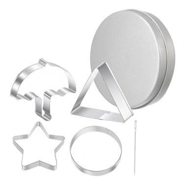 Imagem de Ferramentas para fazer doces de açúcar, cortadores de biscoito de aço inoxidável, conjunto de cortadores de biscoito de coração redondo, cortador de biscoito de guarda-chuva, kit de fabricação de