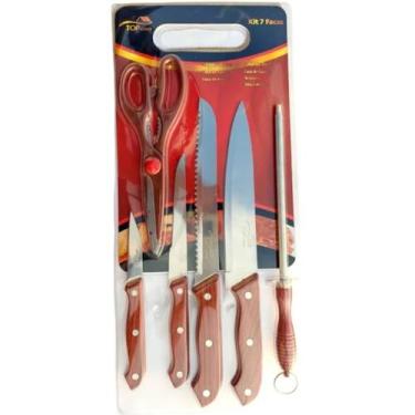 Imagem de Kit de facas para churrasco conjunto de faca de cozinha - toplaminas