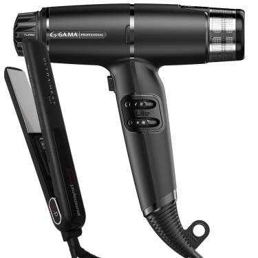 Imagem de Kit Secador iQ Lite Max Black e Prancha Silk Chrome 220V