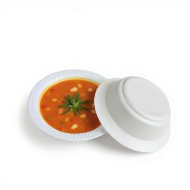Imagem de 300 Pratos Pratinho Cumbuca Tigela Isopor Fundo 15cm-200ml - Genérica