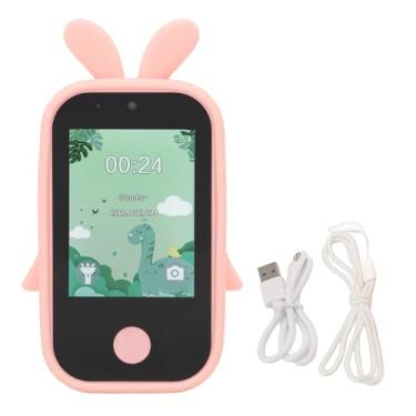 Imagem de 1080p 48MP Câmera digital 2.8in IPS Touch Screen Câmera inteligente com espelho de selfie MP3 Music Player Filtros de adesivos para crianças Aprendendo entretenimento Abs Silicone (Rosa)