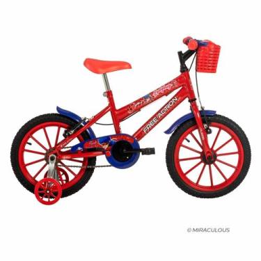 Imagem de Bicicleta Aro 16 Free Action Lady Bug  Miraculous MTB 1V V-Brake, Verm