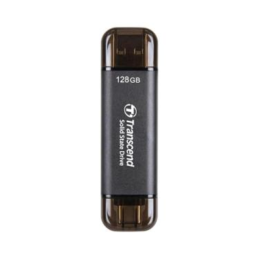 Imagem de Transcend SSD externo de 128 GB, até 1.050 MB/s, pen drive USB duplo para iPhone, iPad e Mac; Windows e Android, tablet e PC, Smart TV, pen drive USB 3.2 geração 2, pen drive de polegar, cartão de