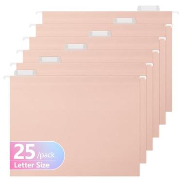 Imagem de pmybupo Pastas de arquivo suspensas, tamanho carta, abas ajustáveis de corte 1/5, 6 por caixa, verde padrão - 1/5 abas (7590U)