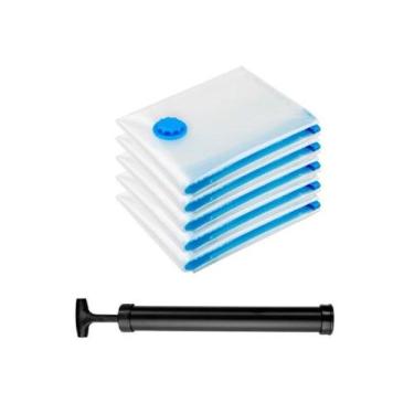 Imagem de Kit 4 Saco Vácuo Organizador 80X110Cm Edredon Cobertor Bomba - Giftuti