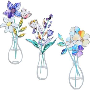 Imagem de ZogCowy 3 peças de arte de parede de flores de metal, decoração de parede para banheiro, sala de estar, quarto, cozinha, sala de jantar, decoração rústica de casa de fazenda - presentes de inauguração