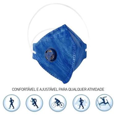 Imagem de 500 Máscaras Descartáveis com Válvula Respiratória Para Proteção KN910