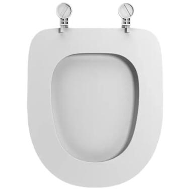 Imagem de Assento sanitário, assento de vaso sanitário redondo de plástico macio nunca afrouxa fácil instalação e limpeza, conforto macio, liberação rápida para uso doméstico e banheiro, substituição de trailer
