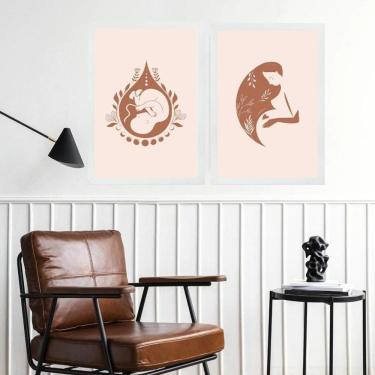 Imagem de Kit 2 Quadros Ginecologia Maternidade Gestação 33X24Cm