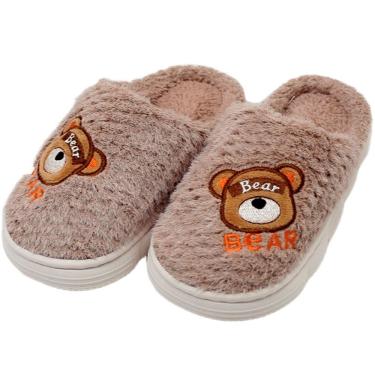 Imagem de Pantufas Infantil Sapatos Chinelos De Inverno Ursinho Urso