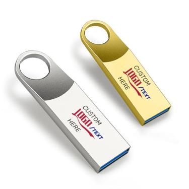 Imagem de Pen drive USB personalizado, pacote com 100 canetas de metal personalizadas USB 2.0, pen drive, ideal para presentes corporativos, eventos de negócios e brindes promocionais (512 MB, sem caixa)