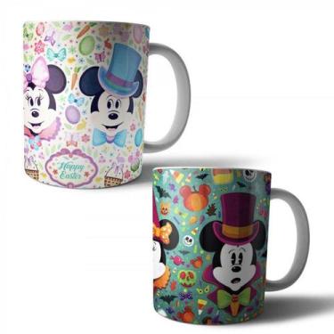 Imagem de Jogo 2 Canecas Porcelana Mickey Minnie Disney 350ml (BD01) - BD Cases