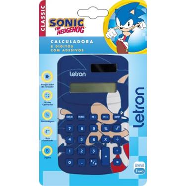 Imagem de CALCULADORA 8 DÍGITOS COM ENERGIA SOLAR E CARTELA DE ADESIVO SONIC LETRON