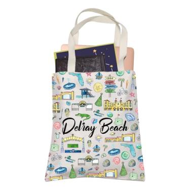 Imagem de Delray Beach Florida Travel FL Bolsa de compras Atlantic Avenue Coastline Tote Bag Ocean Lover Traveler Gift (Delray Beach)
