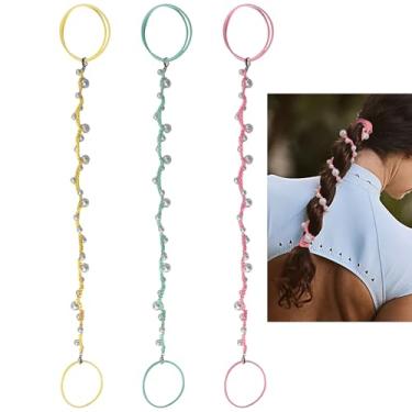 Imagem de Lindas gravatas de cabelo de pérola para mulheres, trançadas à mão, esportivas, rabo de cavalo, para treino, uso diário, praia, natação, surfe, mergulho, acessórios de cabelo livres de emaranhados