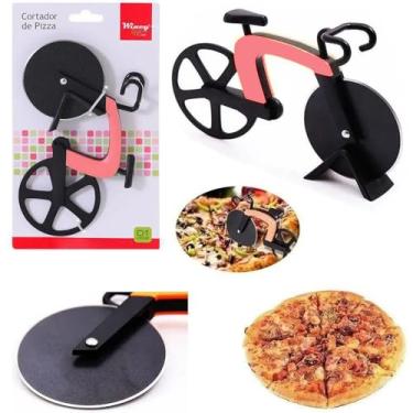 Imagem de Fatiador Carretilha cortador de pizza de inox bicicleta COR:VERMELHO