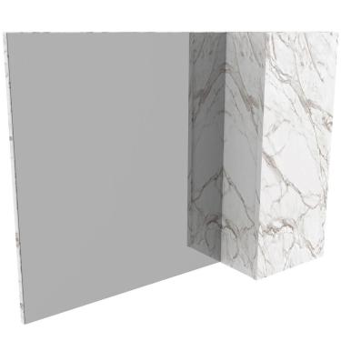 Imagem de Espelheira Para Banheiro 80 Cm Com 1 Porta Marina Mármore Branco