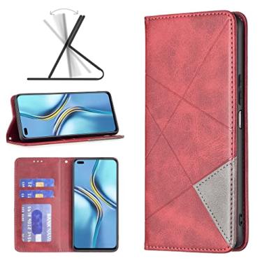 Imagem de YUNCHAO Caixa de telefone Para honra x20 Prismatic Invisible Magnetic Leather Phone capa para celular