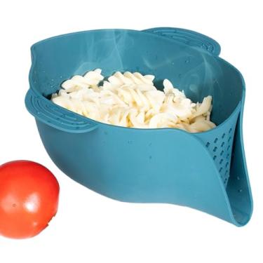 Imagem de Cesta de drenagem, escorredor de enxágue para borda da pia - Cesta de drenagem de escorredor de frutas portátil | Cesta de drenagem, filtro de cesta de drenagem de pia, recipiente de drenagem de fruta