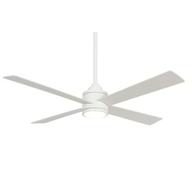 Imagem de Minka-Aire Falco Ventilador de teto LED de 137.2 cm com controle remoto em acabamento branco plano, F796L-WHF