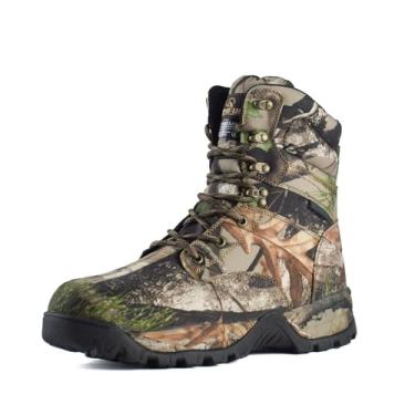 Imagem de R RUNFUN Botas de caça masculinas à prova d'água, leves, para caminhada, isoladas, botas de trabalho, 17,78 cm, respiráveis e antiderrapantes, 200 g Thinsulate, Marrom, 42