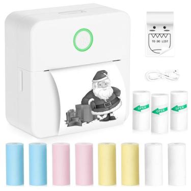Imagem de Impressora de adesivos Zeacool Mini Pocket Thermal Bluetooth White