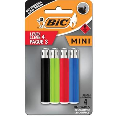 Imagem de Isqueiro Mini Bic – Cartela com 4 Unidades