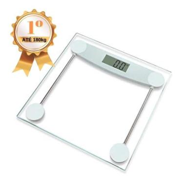 Imagem de Balança Digital Vidro Temperado Até 180 Kg Quadrada Banheiro - Shopbr