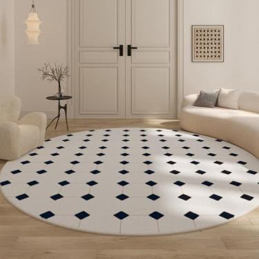 Imagem de Tapetes para quarto, casa, tapete macio, padrão xadrez, decoração para sala de estar, redondo, lavável, estudo (300x300cm/G)